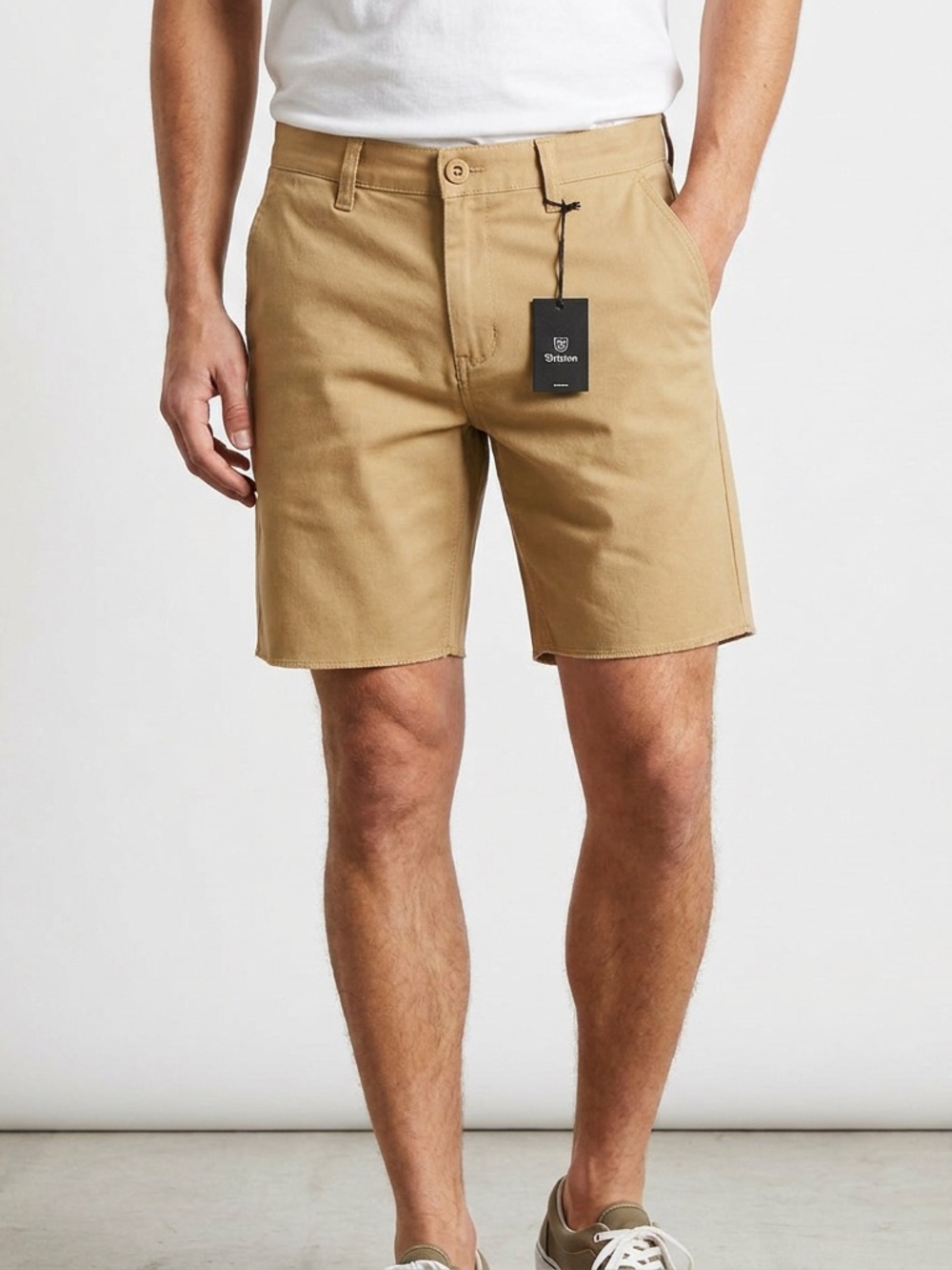 Brixton Khaki Flat-Front Tan Shorts